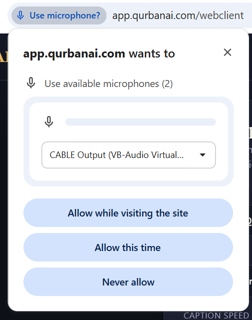 Microphone permission