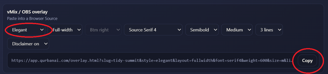 QurbanAI overlay link builder